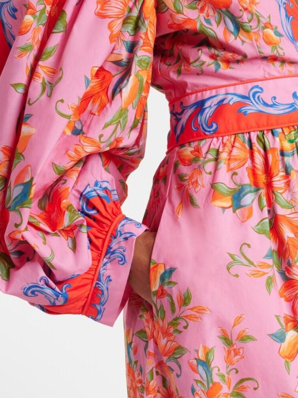 FARM Rio Sicily Flowers Orange & Pink Floral Cotton Dress - Picture 3 of 9